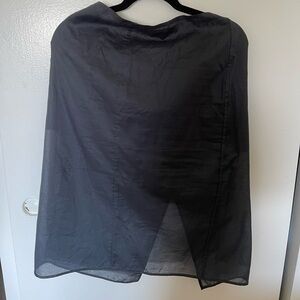 Cos Black Semi-Sheer Midi Pencil Skirt
